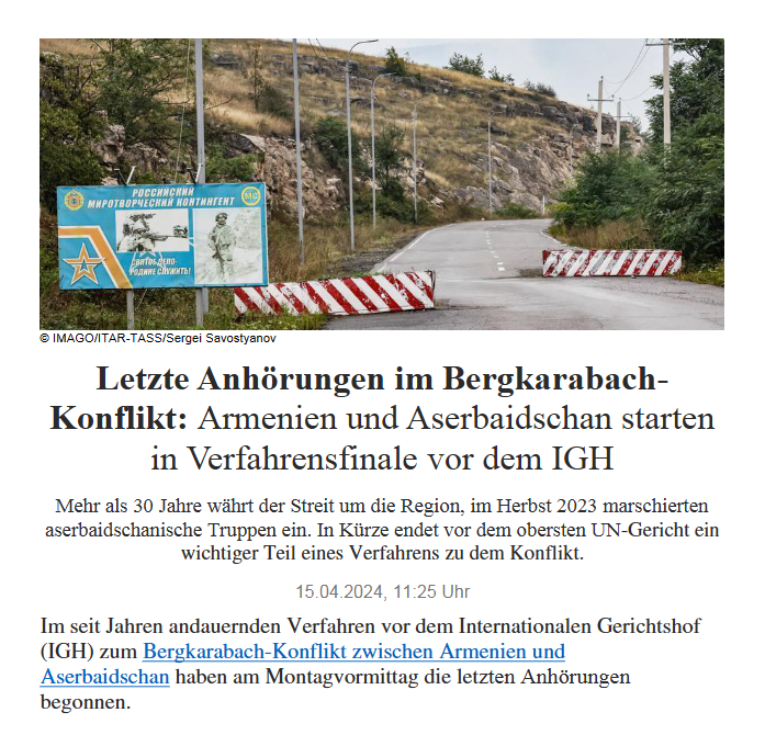 Letzte Anhörungen im Bergkarabach-Konflikt: Armenien und Aserbaidschan starten in Verfahrensfinale vor dem IGH