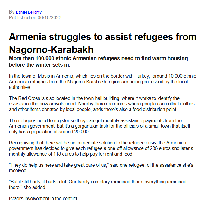 Armenia struggles to assist refugees from Nagorno-Karabakh