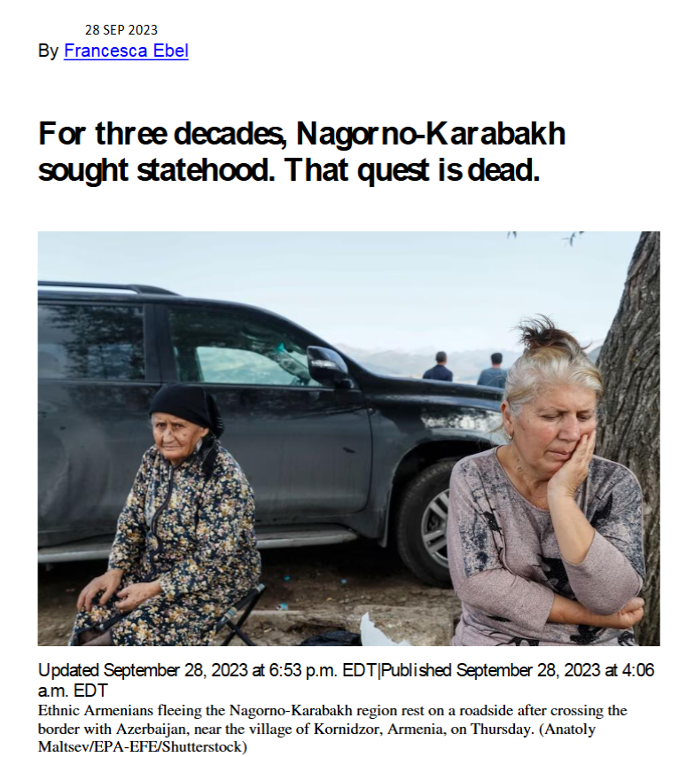 For three decades, Nagorno-Karabakh sought statehood. That quest is dead