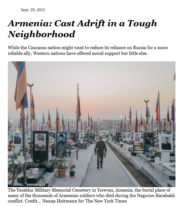 Armenia: Cast Adrift in a Tough Neighborhood