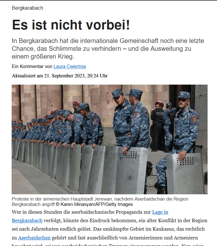Bergkarabach: Es ist nicht vorbei!