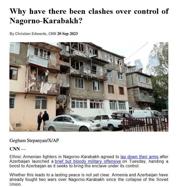 Why have there been clashes over control of Nagorno-Karabakh?