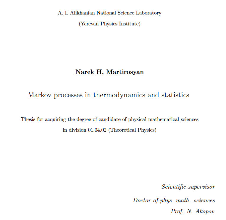 Markov processes in thermodynamics and statistics