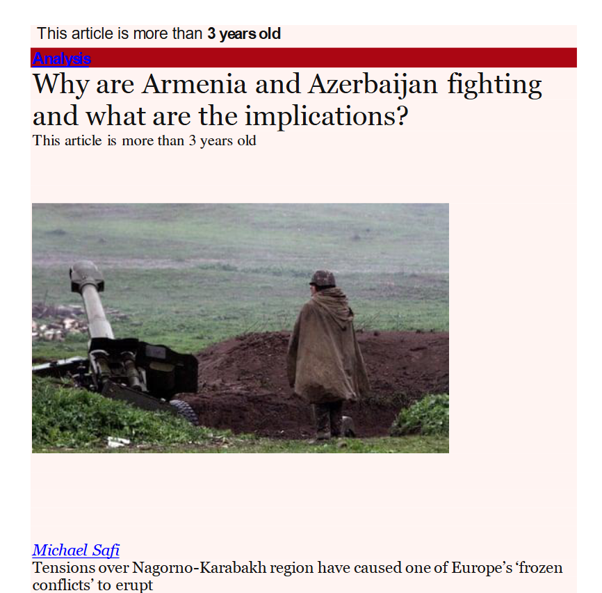 Why are Armenia and Azerbaijan fighting and what are the implications?. Tensions over Nagorno-Karabakh region have caused one of Europe’s ‘frozen conflicts’ to erupt