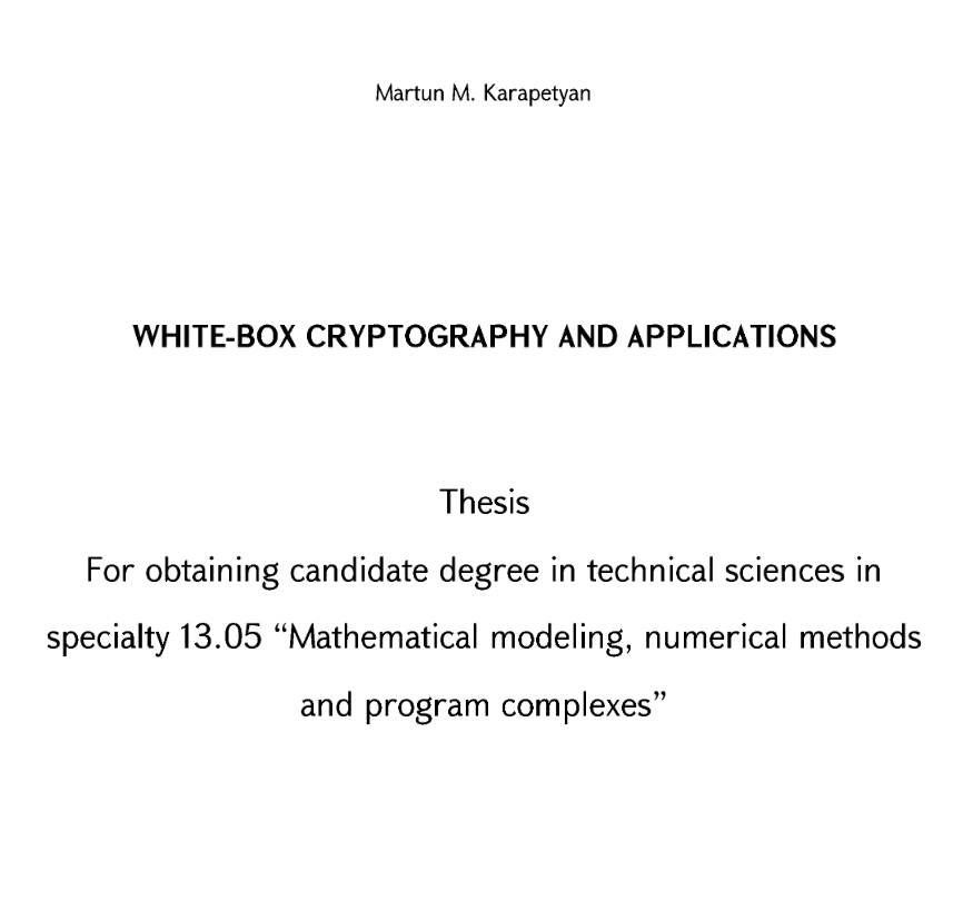 White-box cryptography and applications