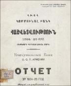Հաշվետվություն 1924-25 տարվա (երկրորդ գործառնական տարի)