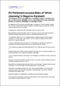 EU Parliament accuses Baku of 'ethnic cleansing' in Nagorno-Karabakh