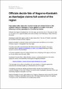 Officials decide fate of Nagorno-Karabakh as Azerbaijan claims full control of the region