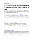 Arajik Harutjunjan: Aserbaidschan nimmt früheren Präsidenten von Bergkarabach fest