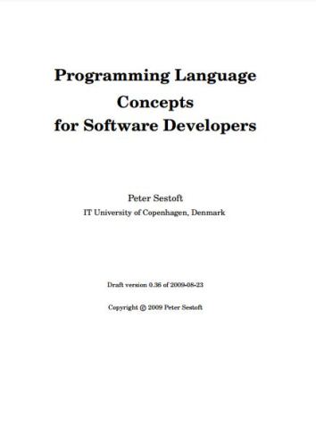 Programming Language Concepts for Software Developers