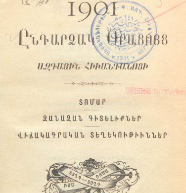 Ազգային հիվանդանոցի ընդարձակ օրացույց, 1901 թվական