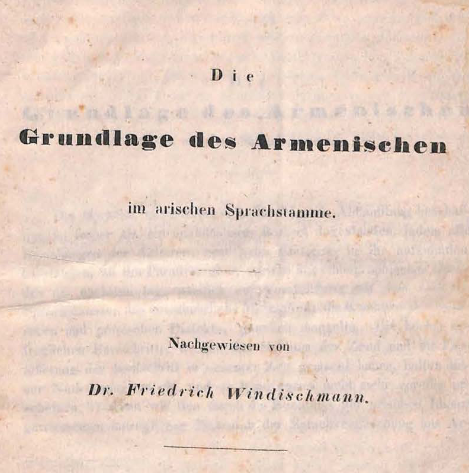 Die Grundlage des Armenischen im arischen Sprachstamme