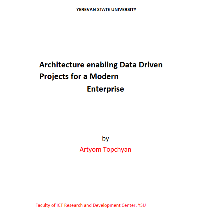 Architecture enabling data driven projects for a modern organizations