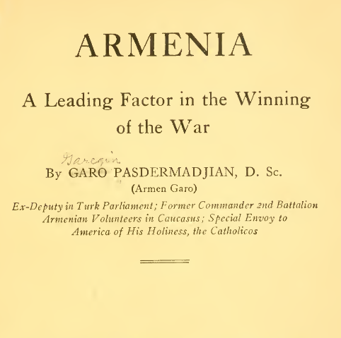 Armenia a leading factor in the winning of the war