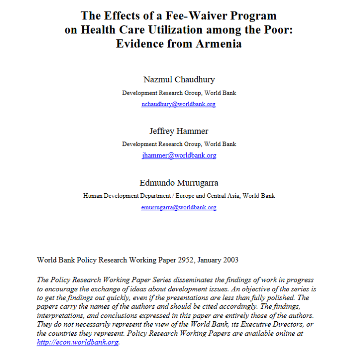 The effects of a fee-waiver program on health care utilization among the poor