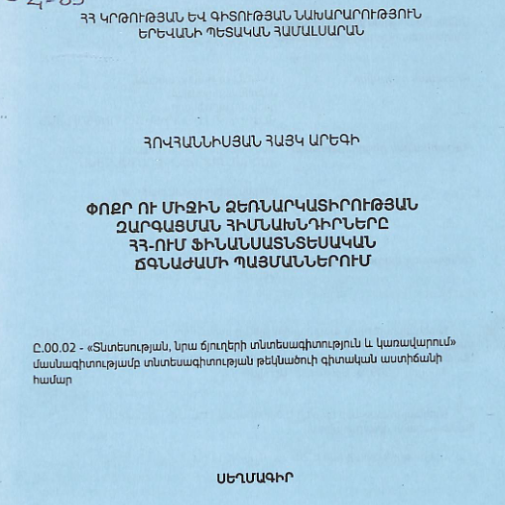 Փոքր ու միջին ձեռնարկատիրության զարգացման հիմնախնդիրները ՀՀ-ում ֆինանսատնտեսական ճգնաժամի պայմաններում