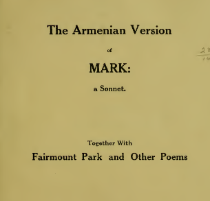 The Armenian version of Mark: a sonnet
