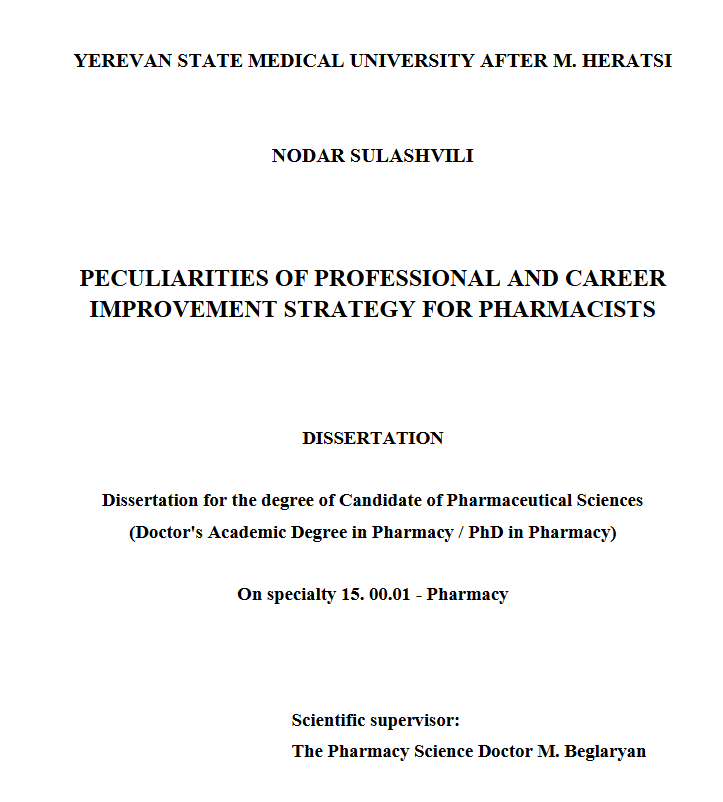 Peculiarities of professional and career improvement strategy for pharmacists