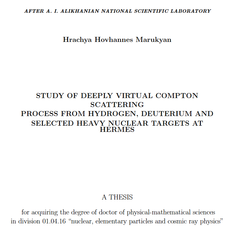 Study of deeply virtual compton scattering process from hydrogen, deuterium and selected heavy nuclear targets at HERMES