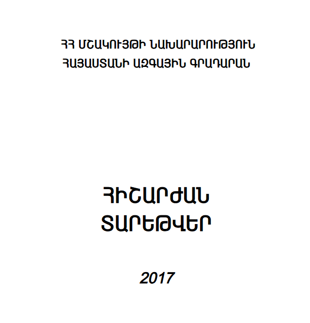 Հիշարժան տարեթվեր 2017