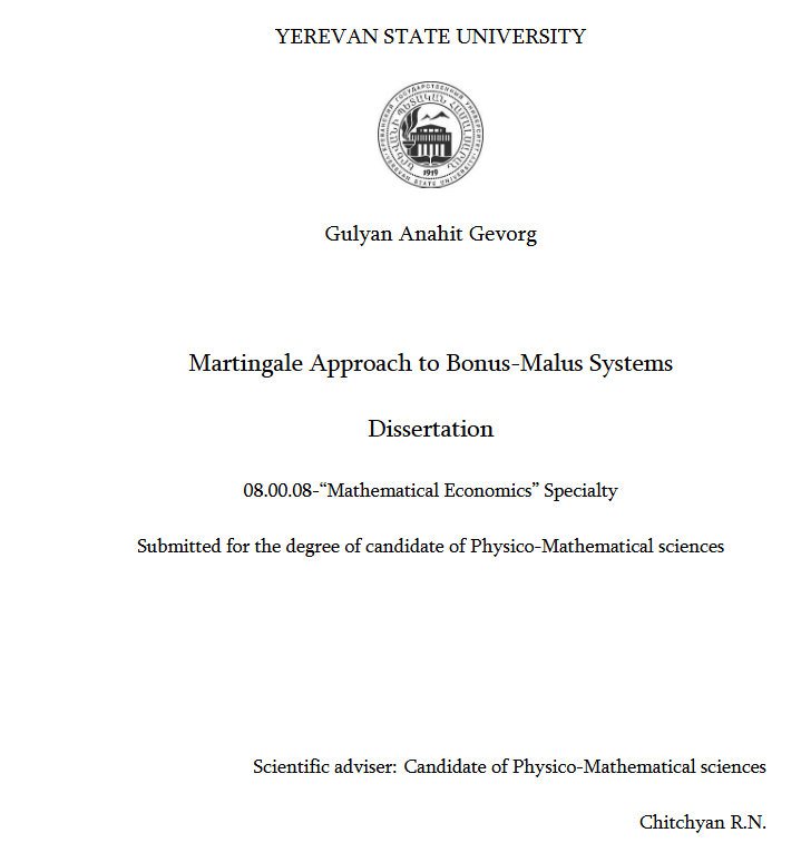 Martingale approache to bonus-malus system