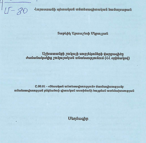 Աշխատանքի շուկայի սուբյեկտների վարքագիծը ժամանակակից շուկայական տնտեսությունում (ՀՀ օրինակով)