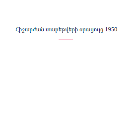 Հիշարժան տարեթվերի օրացույց 1950
