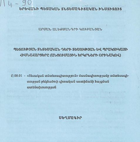 Պետության տնտեսական դերի տեսության և պրակտիկայի հիմնահարցերը (անցումային երկրների օրինակով)