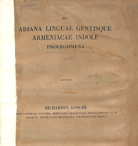 De Ariana linguae gentisque Armeniacae indole prolegomena